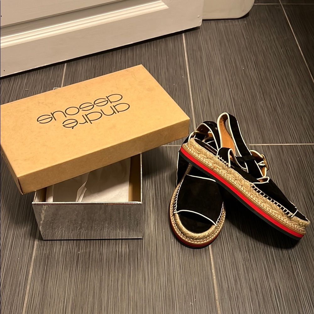 Andre Assous Black Espadrille Sandals
